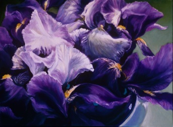 Irises, oil on canvas